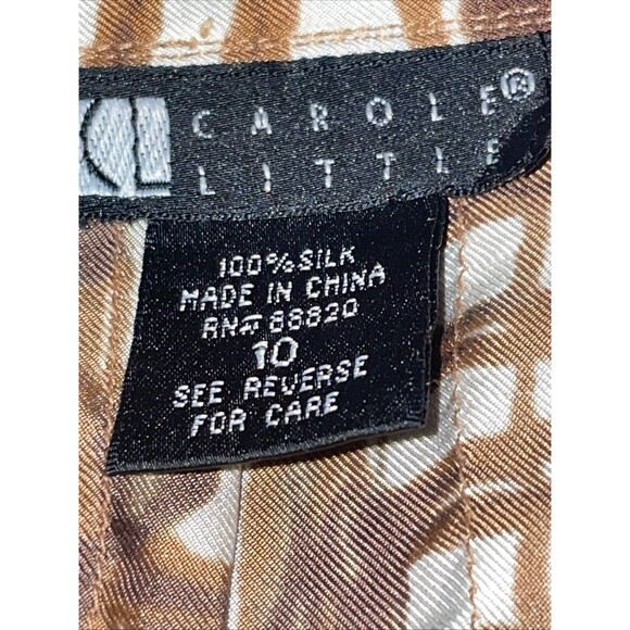 Carol Little Silk Skirt Womens Size 10 Boho Earthy Artisan Retro Abstract Career - Picture 4 of 9